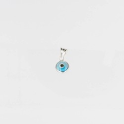 PENDANT 6mm CLEAR BLUE SILVER 925