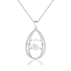 CZ2037N PEARL NECKLACE SILVER 925