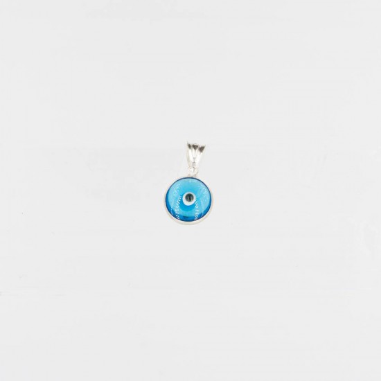 PENDANT 10mm CLEAR BLUE SILVER 925