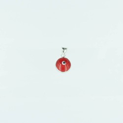 PENDANT 10mm RED SILVER 925