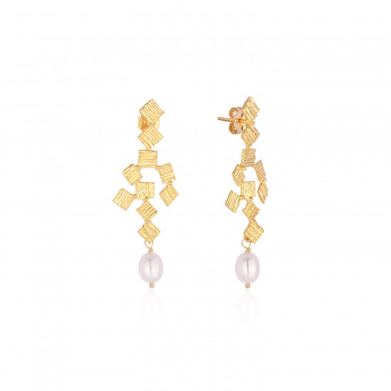 CZEAR6633 ΣΚΟΥΛΑΡΙΚΙ PEARL GOLD PL 925