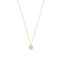 CZ5205N-1 TURQUOISE ROUND EYE NECKLACE GOLD PL 925